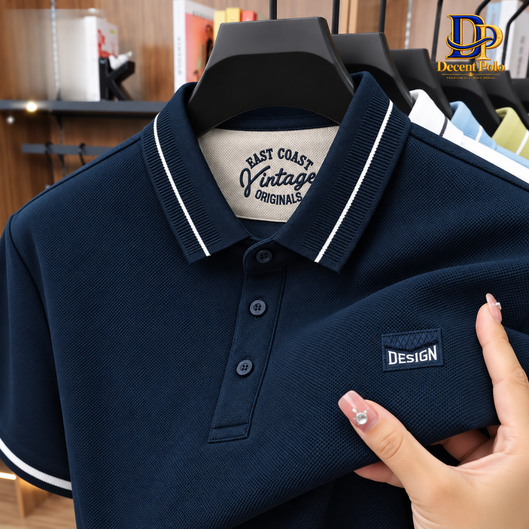 Super Premium PK Cotton Polo T-Shirt [V-Navy_Blue]