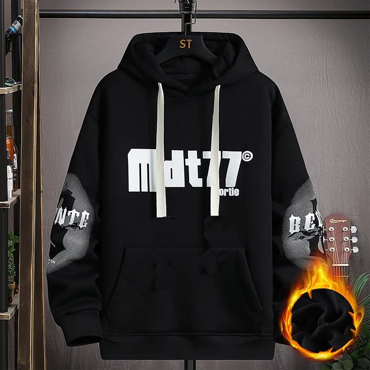 Premium Quality Phillips Cotton Hoodie [77-Black]